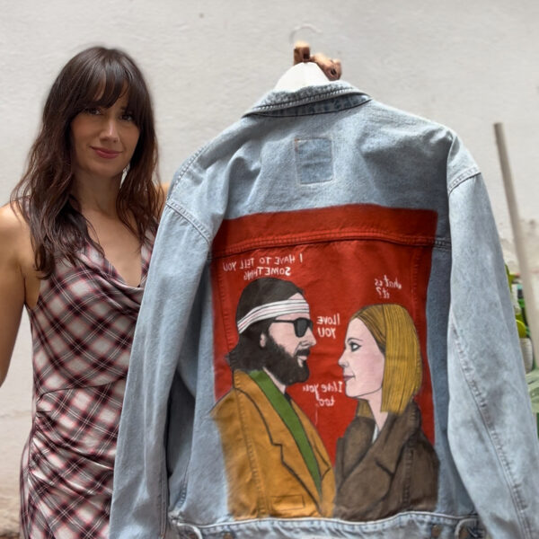 Tenembaums cazadora pintada a mano talla L levis