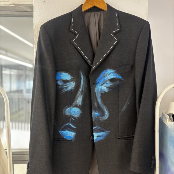 Blazer pintada oversize Blue Face