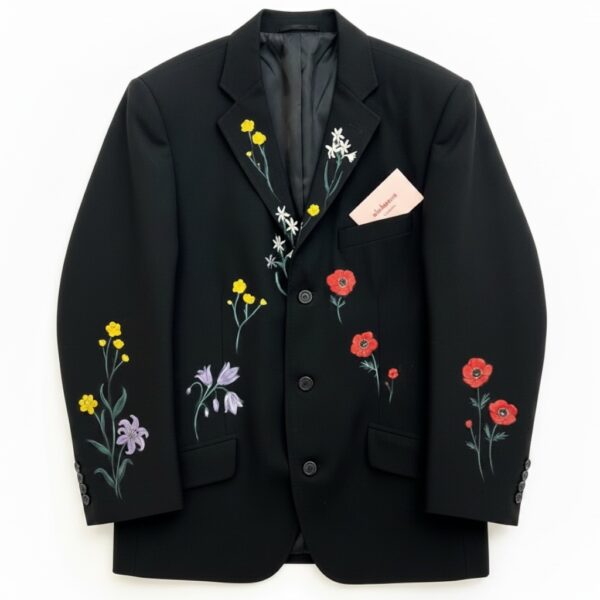 Blazer pintada oversize Flowers por encargo