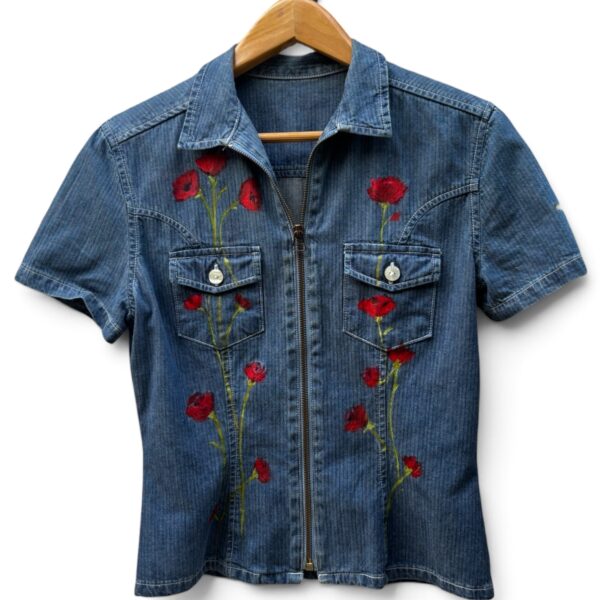 Camisa denim roses 🌹Única